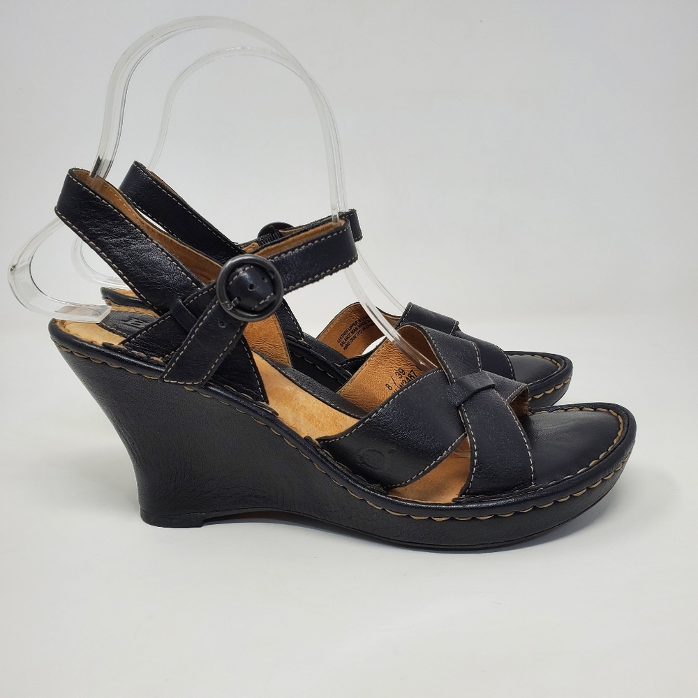 Born Wedge Leather Sandals - Picture 2 of 11